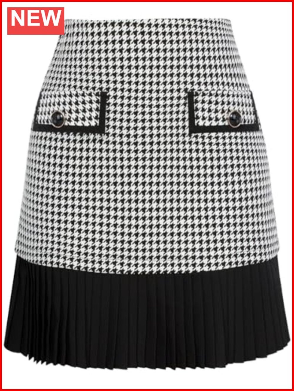 Plaid Mini Skirt High Waist Pleated A-Line Work Skirt